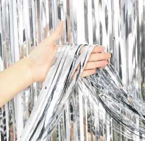 Tirai foil rumbai/ backdrop foil / curtain slinger foil /tirai ulang tahun perlengkapan pesta ulang tahun