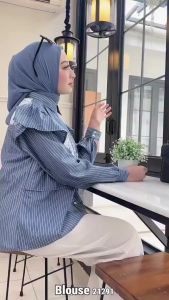 BISA COD PRODUK TERBARU KEMEJA WANITA SISI KEKINIAN BAHAN KATUN SALUR KOMBINASI BURKET