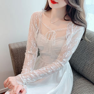 Romantic Lace Cover up Sun Protection Womens Short Outerwear Summer New Style Thin Shawl Coat Korean Style Straight Cut