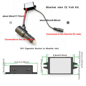 Starlink Mini 12V Adapter DC 12V Power Cord Converter for Starlink Mini Power Supply Step Up to 30V 3.5A Conversion Kit DC Male
