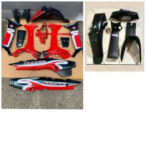 Cover Body Fiz R F1z R  Fiz r fullset halus dan kasar warna hijau merah  Cover Body full Set Halus dan kasar YAMAHA F iz R warna merah hujau striping caltex