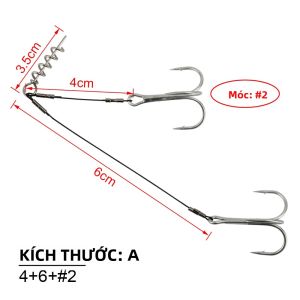 Spinpoler Corkscrew Stinger Rig Hook Double Sharp Treble Thép Có Hàm Lượng Carbon Cao Để Câu Cá Bằng Mồi Mềm - Dụng Cụ Câu Cá Trên Thuyền Biển