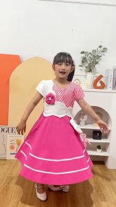 Dress Anak Perempuan Bahan Kaos Scuba Motif Awan Lucu GRATIS Tas Lucu 4132