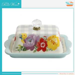 The Pioneer Woman Sweet Romance Ceramic Double Stick Blue Butter Dish
