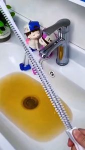 1pc Sink Drain Cleaning Brush Drain Clog Remover Bendable Sink Overflow Sewer Drain Brush For Bathroom Kitchen