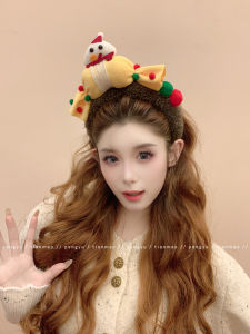 Cute Plush Christmas Snowman Brother Hairband Girls 2025 New Sweet Candy Theme Park Girl Hair Clip Hair Accessories