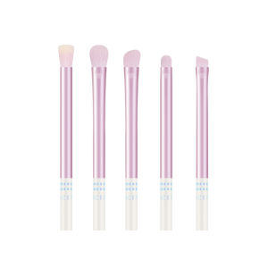 Lades | LADES Blue Blade 5 Piece Eye Makeup Brush Set Detail Dot Color Sharpie Concealer Short Handle Normal Size Purple Smoke