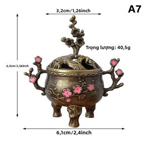 Lọ Đốt Trầm Hợp Kim Kiểu Trung Quốc Có Tay Cầm Lọ Đựng Trầm May Mắn Bằng Kim Loại Dùng Cho Thiền Định Trang Trí.
