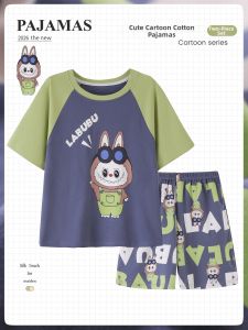 ANZHAOQI | Đồ ngủ hè cotton tay ngắn và quần shorts