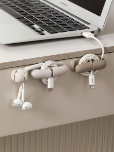 Desktop Cable Organizer Wall Mounted Charging Data Cable Management Holder Home Office Silicone Cord Clasp Wire Sorter