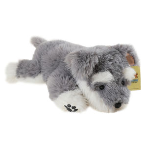 Simualtion Schnauzer Plush Lying Dog Animal Fluffy Doll Long Hair Sofa Pillow High Quality Gifts