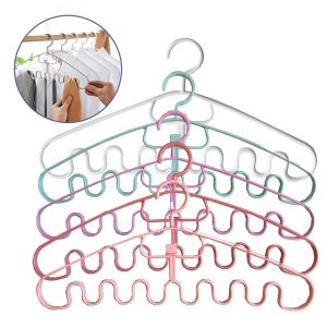 Waves Multi-port Support Hanger Multi-functional Plastic Suspender Skirt Clothes Hanger Saves Space Bedroom Cabinet Storage Hanger
