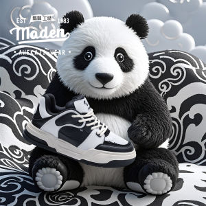 Maden thương hiệu bảo hộ lao động phong cách người đàn ông cá nhân phiên bản giới hạn bánh mì Panda Giày Giày Nam 2024 mùa thu và mùa đông Sản phẩm mới Thích hợp thiết kế có đế dày thể thao và giải trí đệm giày giày hợp thời trang