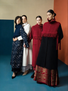 Reversible Double-faced Wool Poncho Coat New Chinese Style 2024 Fall Winter