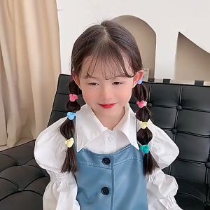 BabyShop-C770 Ikat Rambut Mini Anak Perempuan 10IN1 Motif Love Korean Fashion / Set Aksesoris Rambut Anak Karakter Lucu Import