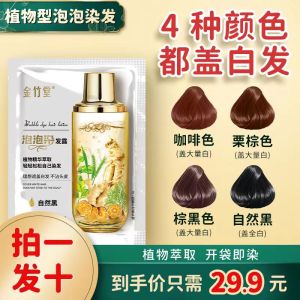 Golden Bamboo Hall Bubble Hair Dyeing Lotion Gentle  Plant Extract One Wash Colorful Hair Dye Natural Black Hair Coloring Cream