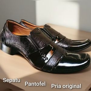 sepatu pantofel pria kulit sapi asli