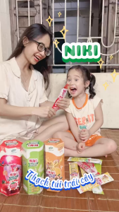 Thạch Túi Niki Vị Táo - Thạch Ngon Bé Vui Khỏe Bổ Sung Vitamin Vị Trái Cây Hương Táo Hộp 16 Gói 32g