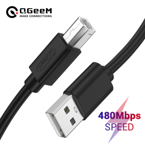 QGeeM | QGeeM Printer Cable USB 2.0 Printer Cable USB Type A to B Printer Scanner Cable for HP Canon Epson Samsung USB Cable for Printer