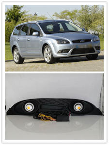 LED Fog Lights Assembly For  Ford focus  2007  2008  Front Bumper Fog lamp Replacement Angel Eye Daylight Accessories DRL Kits