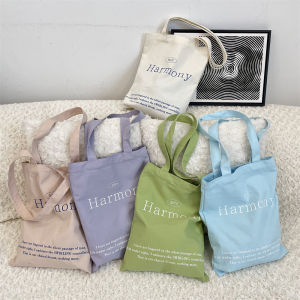 Large Capacity Canvas Bag Street Style Letter Print Shopping Bag Womens Handbag Paul 53223 Korean Version Ins Niche Bag