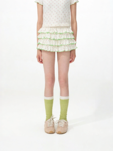 LOVESASAKIDS | Floral Elastic Waist Frilly Ruffled Layered Sweet Short Skirt