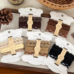 SHISNDAY (5pcs) Ikat Rambut Basic Aksesoris Rambut Korea Kunciran Hairband Karet Rambut 1 Set Anak Perempuan