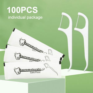 100PCs Dental Floss Toothpick Disposable Dental Floss Sticks Hotel Travel Family Dental Floss With Toothpick Individual Packing