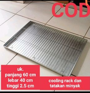 cooling rak dan loyang wadah peiris minyak ukuran 60x40x2