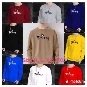 Bisa COD Sweater Keren Kaos Pria Distro Trivium Crewneck Trendy Sweatshirt Elegan Sweter Cowo Kasual