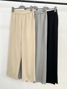 Summer Thin Elastic Waist Diagonal Straight Loose Pants Pure Color Versatile Long Trousers for Casual Wear High Comfortability