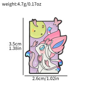 Bandai | Cute Cartoon Fantasy Beast Enamel Pin Brooch Colorful Rectangle Art Style Lapel Badge for Backpack And Clothing Decor Ideal Fan