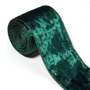 3Yards 6.3cm Single Face Velvet Ribbon Red Green Handmade Ribbon For DIY Christmas Wedding Party Xmas Tree Gifts Wrapping Decor