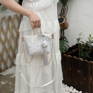 Elegant Commuter Style Handbag with Zipper Closure Single Strap Bucket Shape Small Tote Bag Crossbody Bag for Office Use