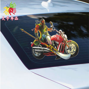 Guanyu Riding Motorcycle Red Horse Car Rear Glass Decorative Sticker Funny Personality Electric Scratch Proof Car Sticker