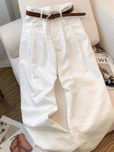 High Waist Thickened Fleece Denim Pants Womens Autumn Winter New Loose Narrow Version Wide Leg Pants Cotton Recycled Fiber