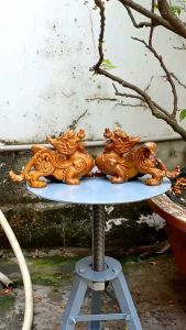 Tượng tỳ hưu gỗ bách xanh dài 20cm - Tượng Phong Thủy Để Bàn - Trang Trí Nhà Cửa Decor - Quà Tặng Phong Thủy - Quà Tặng Tân Gia Khai Trương