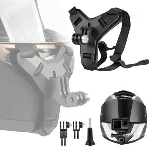 Helmet Chin Mount Strap For GoPro Hero 13 12 11 10 9 8 7 5 Motorcycle Mount Stand Action Camera DJI Osmo Action Accessories