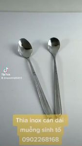 Thìa inox cán dài muỗng khuấy sinh tốthìa chanh inox không gỉ cán dày sáng bóng