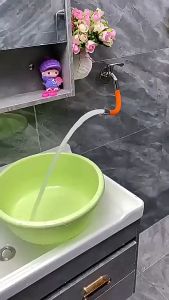 HW023- 20/30/50Cm Faucet Extender 360° Swivel Silicone Hose Faucet Pipes Soft Bendable Shape Splash-proof Suitable For Bathroom Home