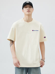 Champion Basic Mens T-Shirt Pure Cotton Short Sleeve Loose Fit round Neck Summer Casual Fashion Urban Style Five-Quarter Sleeve