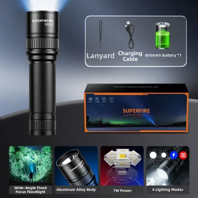 SUPERFIRE | Strong Light Rechargeable Mini Handheld Flashlight