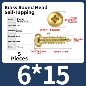 BAIRUITE | Brass Round Head Self-Tapping Screws