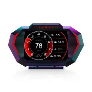 OBD2 + GPS HUD P24 OBD Head Up Display Car Digital Speedometer Fuel Consumption Water Temp Voltage Press Slope Meter With Alarm