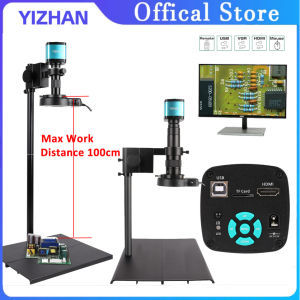 【Philippines spot】YIZHAN 48MP Digital Microscope 4K Video Recording USB HDMI Industrial Microscope Camera 130X 150X 215X C-mount Lens Soldering Repair