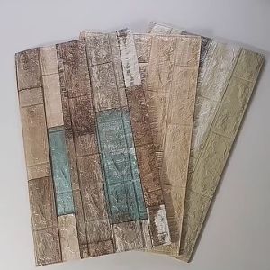 Wallpaper Dinding Stiker Motif Batu Alam Cokelat & Abu