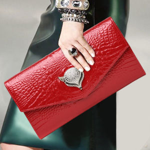 Trendy Womens Leather Clutch Bag Casual Large Capacity Evening Handbag Fashionable Personality Lady Bag Soft Fabric Lining