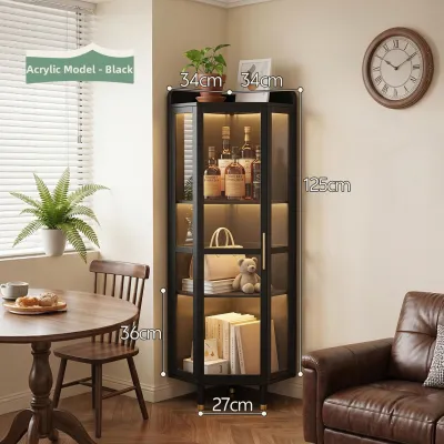 ZHUSHANXIA | 90 Degree Corner Storage and Display Cabinet