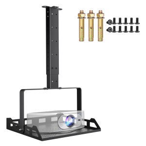 Salange | Salange Projector Ceiling Mount Tray 360° Rotation & Height Adjustable Wall Mount Bracket for Projectors Hidden Cable Manageme