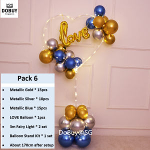 🔥SG LOCAL STOCK🔥Premium 170cm Balloon Bouquet with Fairy Lights Standing Balloons Balloon bouquet Balloon Tree No helium required Birthday Party Christmas Wedding Proposal Company Event